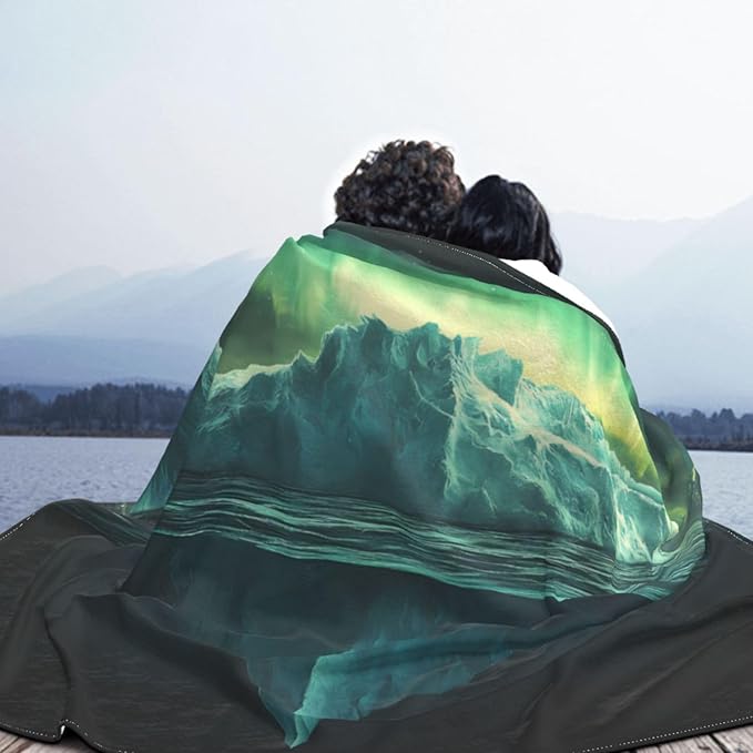 Iceberg Under The Iceberg Soft Fleece Blanket 60 * 50 inch Soft Sofa Blanket Suitable for Sofa Camping Travel Night Cover Blanket