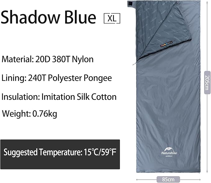 Naturehike Lightweight Compact Sleeping Bag 59℉/32℉ Envelope Ultralight Backpacking Sleeping Bag Portable Waterproof with Compression Sack for Cold&ampWarm Camping Traveling Hiking
