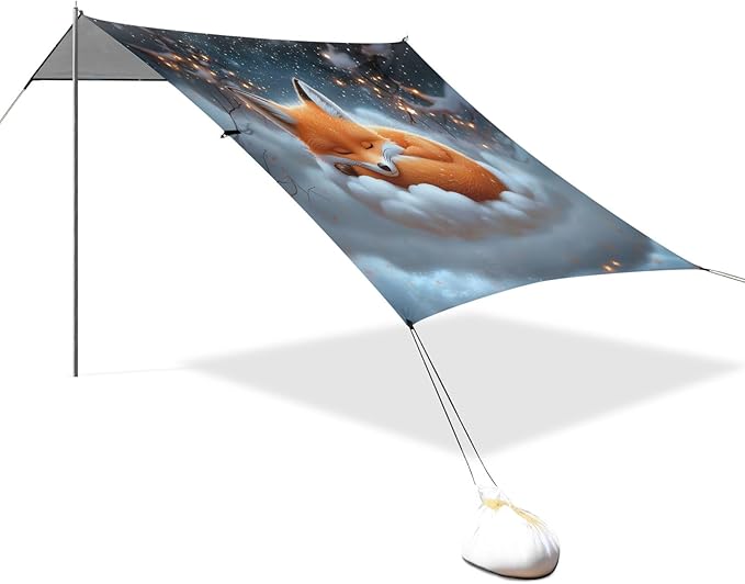 Camping Sun Shelters Fox Sleeping in Clouds Beach Canopy 126 * 110.2in