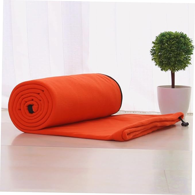 PRETYZOOM Portable Orange Fleece with Adjustable Opening and Breathable Zipper Compact Travel Storage for Camping Hiking Backpacking and Outdoor Activities Multifunctional Linkable Design