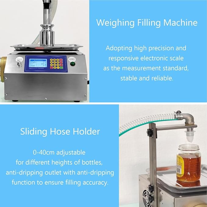 Automatic Liquid Honey Filling Machine 20ml-10000ml Stainless Steel Paste Viscous Liquid Bottling Intelligent Bottle Filler Machine for Pear Syrup Chocolate Sauce