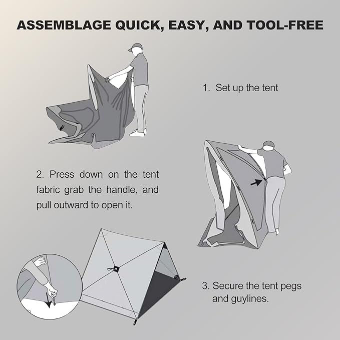Instant Pop-Up Emergency Shelter 30-Second Setup All-Weather Work Tent for Disaster Relief First Aid Outdoor Survival &amp Worksites Waterproof &amp Windproof 6.6ft x 6ft x 6.2ft