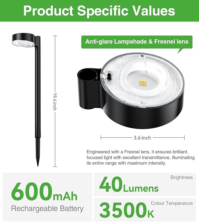 Solar Pathway Lights Outdoor 12 Pack Waterproof Path Light with Bigger LED Spot Lens Brighter Up to 12 Hrs Outdoor Solar Light for Walkway Driveway Yard Garden Patio