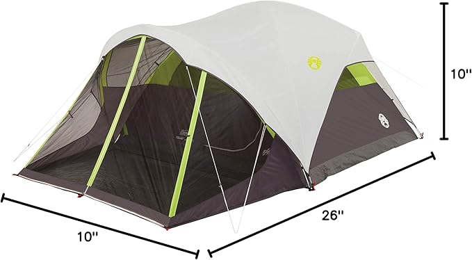 Coleman Steel Creek 6-Person Tent with Screened Porch &amp Integrated Rainfly Weatherproof Tent with Screen Room Sets Up in Minutes Fits Queen-Size Airbed