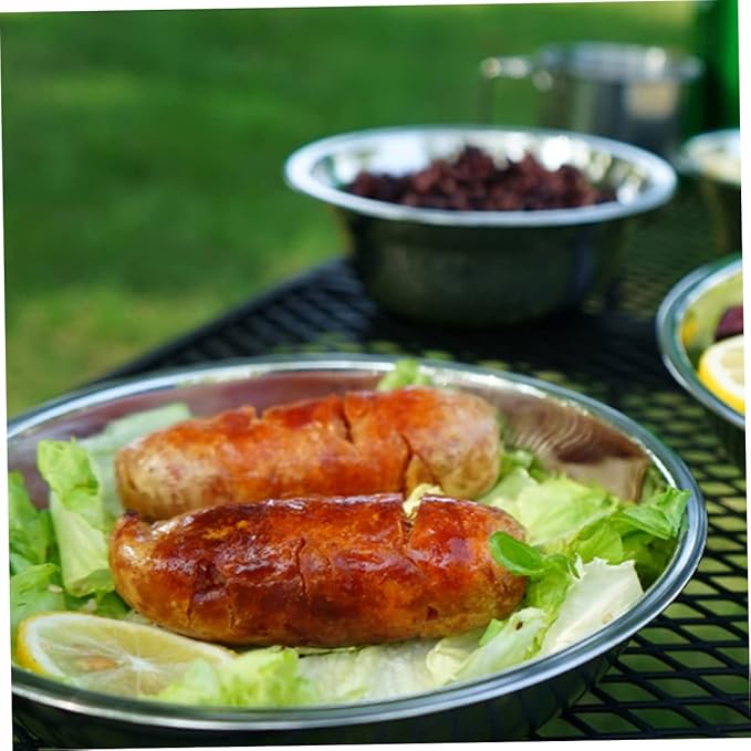 1 Set Outdoor Tableware Portable Camping Dishes and Dinner Plates Lightweight and Durable for BBQ Hiking and Picnic Use with Convenient Storage Bag