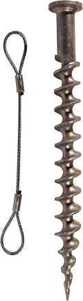 Penetrator 18 Aluminum Reusable Screw Anchor with Tie Off Cable - Heat Treated 356 Aluminum - Flat to to minimize Tripping