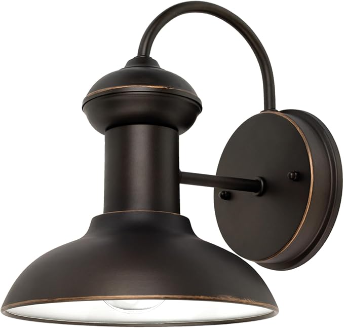 Globe Electric 40190 1-Light Indoor/Outdoor Wall Sconce Oil Rubbed Bronze Wall Lighting Wall Lamp Dimmable Kitchen Sconces Wall Lighting Porch Light Patio Décor Bulb Not Included