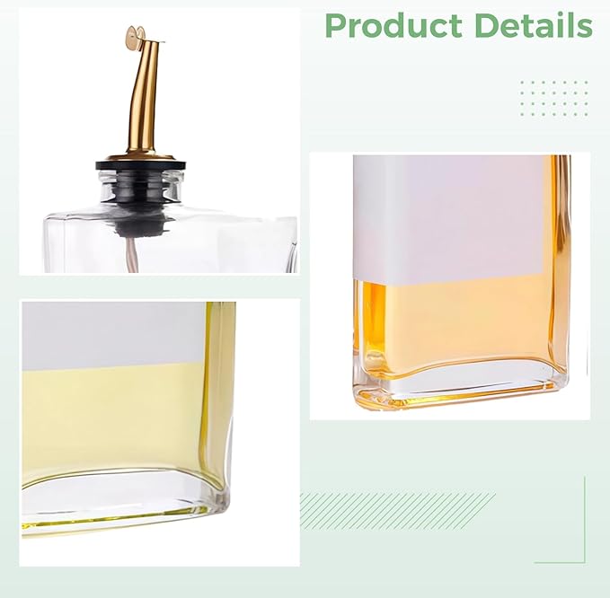 Syrup Dispenser Set 2 Pcs 11.8 Fl Oz Glass Bottle with Pump for Oil and Vinegar Labeled for Coffee Bar Use