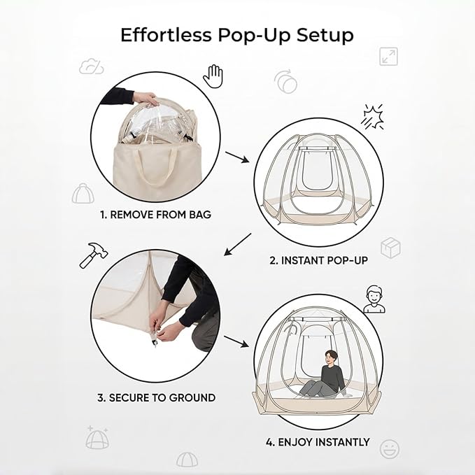 Pop Up Bubble Tent Outdoor Bubble House Garden Courtyard Tent Clear Igloo Tents for Outside Camping Picnics Lawn Garden