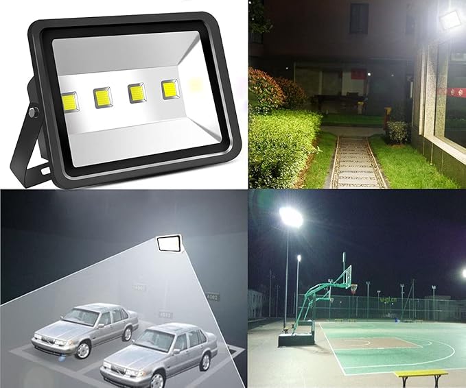 Jiuding LED Outdoor Floodlight 200W Super Bright 6000K Waterproof LED Safety Light Daylight White Light Equivalent to 1000W Halogen lamp for Home Decoration Lighting