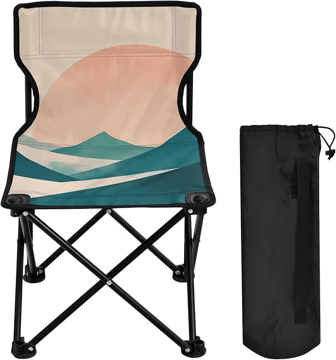 Big Sun Mountains Portable Camping Chairs Folding Chair - Durable Oxford Fabric Lightweight Iron Frame Easy Fold Design - Ideal for Outdoor Activities Camping Fishing and Travel