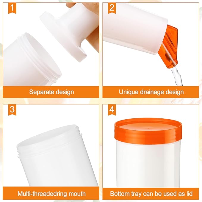 CHENGU 6 Pcs Bar Pour Colorful Juice Pouring Bottle Containers 34 oz Plastic Juice Dispensers for Bar Home Party Kitchen Supplies (WhiteOrangeRedYellowBlueGreen)