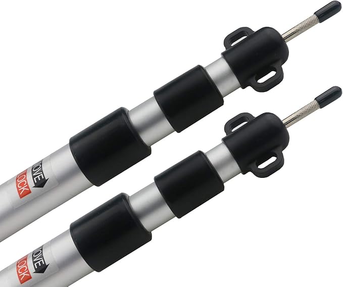 Sunnyglade 2 Pcs Adjustable Tarp Poles Silver  Telescoping Aluminum Rods Portable Awning Poles for CampingBackpackingHiking(Set of 2)
