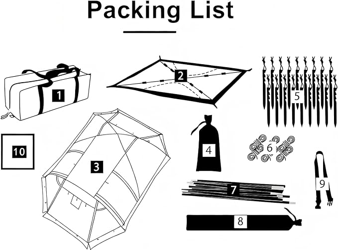Massif Hot Tent with Stove Jack 4 Season Tent 2 Person Camping UPF50+ Waterproof Windproof WinterKhaki Dual Room Design with Extended Porch