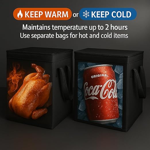 musbus catering bag for doordash 24W x 15H x 14D 4 PACK XXXL Insulated Food Delivery Bag Cooler Bags Keep Food Warm Catering Therma Cooler Bags Therma Shopper hot Black 24W x 15H x 14D hot boxes