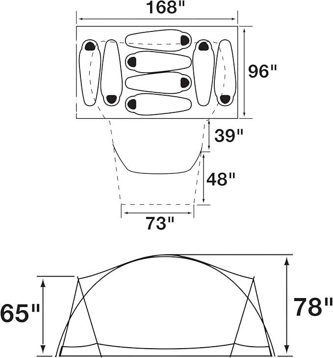 THE NORTH FACE Wawona 8 Tent | Eight Person Camping Tent Water Repellent Spacious &amp Easy to Set Up Attached Vestibule Area