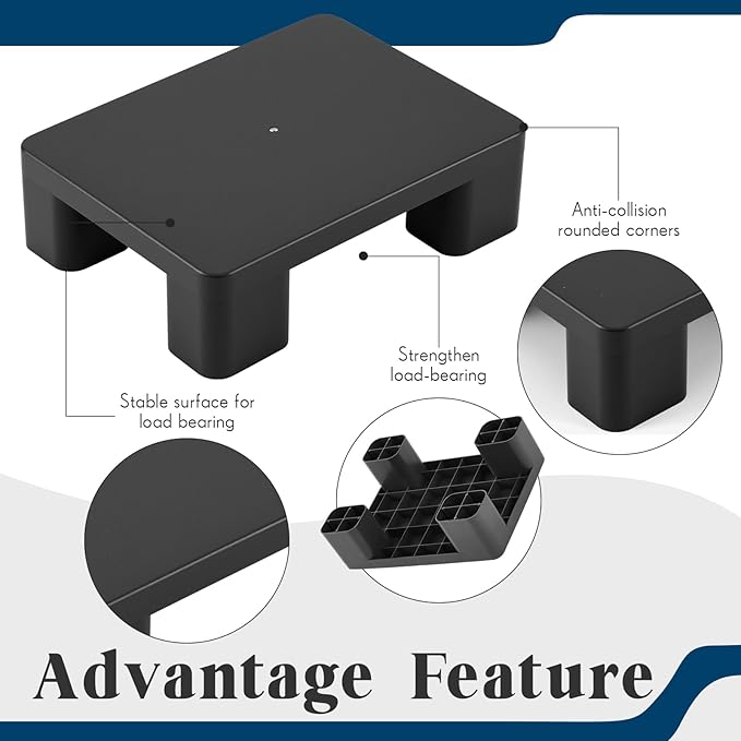 2 Pack Plastic Dunnage Rack 15.75 L x 11.81 W x 4.72 H Heavy Duty 600+ lb Floor Storage Platform Commercial Dunnage Rack for Restaurant Warehouse &amp Multi-Purpose Use