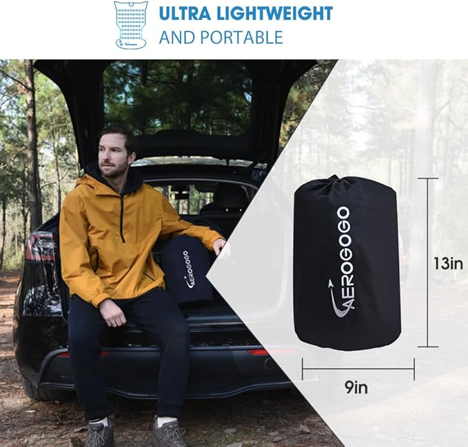 Tesla Model Y Mattress Self Inflating Camping Mattress with 5.5 Thickness One Click to Inflate/Deflate Built-in Pillow Backpack Size IP68 2 Person Tesla Model Y/Juniper Accessories 2025-2021