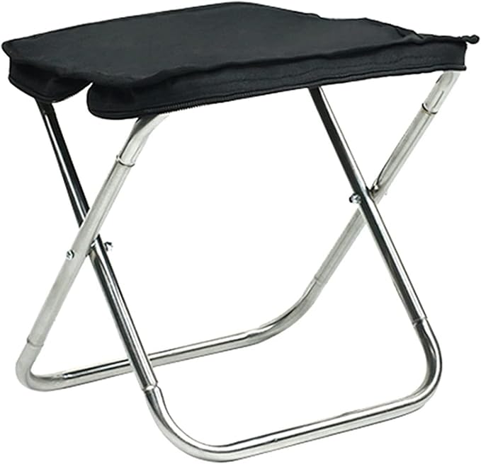 Portable Folding Camping Chair with Stainless Steel Frame Easy to Assemble Outdoor Lawn Chair Backpacking Chair for Sports Beach Hiking and Travel - Black