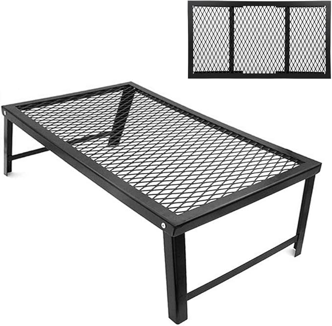 Alomejor Mini Table Coffee Table Side Table Fridge Table Portable Camping Picnic Integrated Storage Grill Rack Iron with Carry Bag for Outdoor Camping