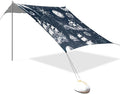 Vintage Nautical Theme Beach Tent Sun Shelter 9.2' x 10.5' Beach Canopy with 4 Sandbags 4 Stability Poles Sand Shovels - Tent Canopy for Beach Camping Fishing Picnics