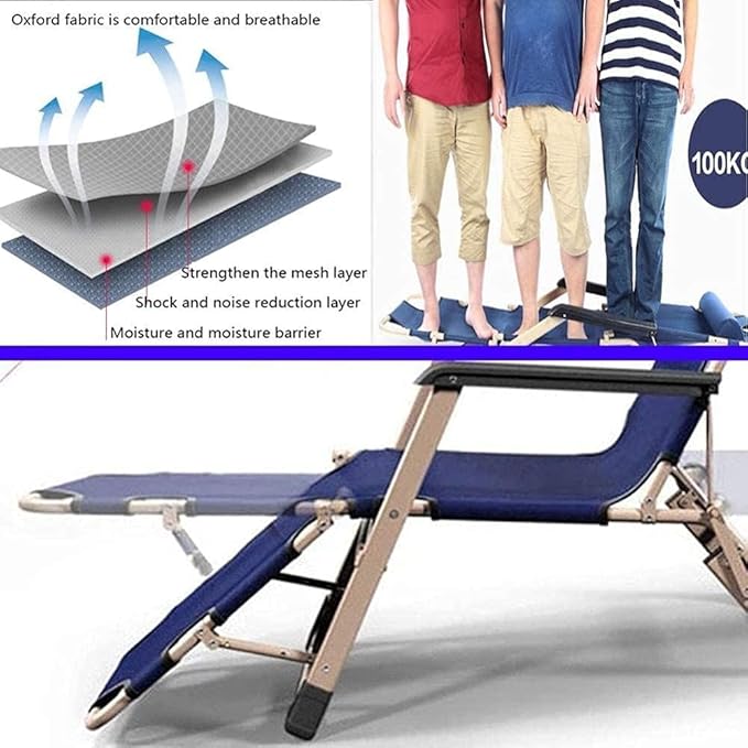 FWZJ Reclining Sun Lounger Patio Folding Chaise Lounge Adjustable Back Zero Gravity Recliner Lounger Portable Folding Recliner Camping Chair for Office Camping Patio Lawn-B (B