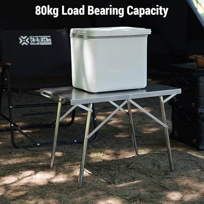 Topyond Camping Folding Table High Temp Edurance and Double Triangle Structure for Stability Camping Table with Storage Bag Portable Table for Camping Hiking and Picnics