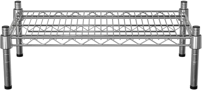 14 x 24 NSF Chrome Wire Stationary Dunnage Storage Rack with 8 Posts Ideal for Commercial Kitchen Home Garage Warehouse Shelters