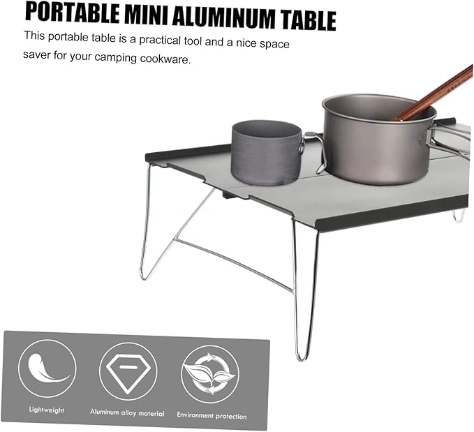 MERRYHAPY Foldable Camping Table Outdoor Small Aluminum Easy to Carry Picnic Food