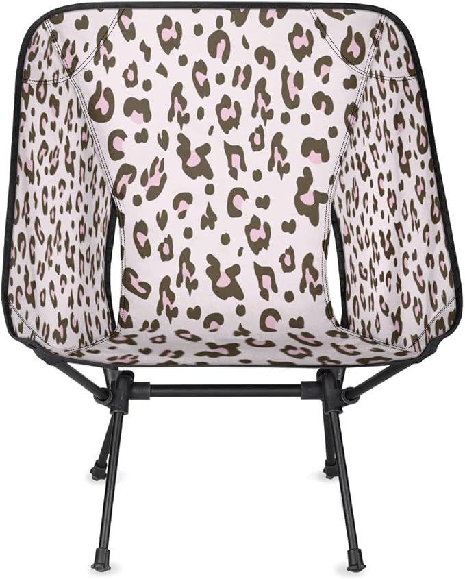 Beautiful Cheetah Skin Leopard Camping Chair Lightweight Portable Chairs for Adults Easy Installation Outdoor Foldable Camping Chair for Camping Fishing Hiking Picnic Beach