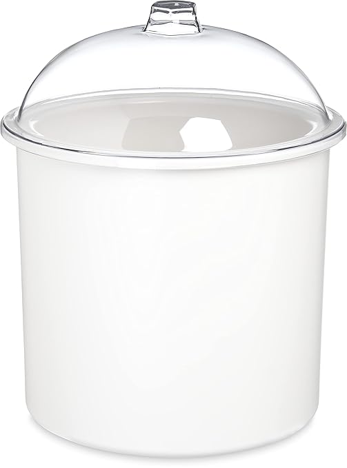 Carlisle FoodService Products Coldmaster Ice Cream Server Insulated Crock with Lid for Kitchens and Restaurants Plastic 3 Gallons White