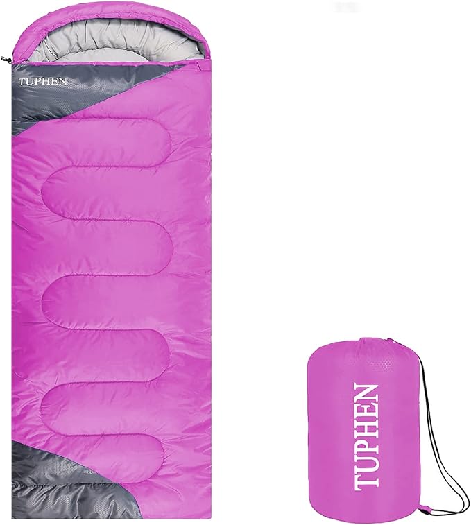 tuphen- Sleeping Bags for Adults Kids Boys Girls Backpacking Hiking Camping Microfiber Liner Cold Warm Weather 4 Seasons Indoor Outdoor Use Lightweight &amp Waterproof