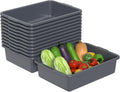 Jekiyo Gray Plastic Commercial Bus Bins 13 L Utility Bus Box 12 Pack