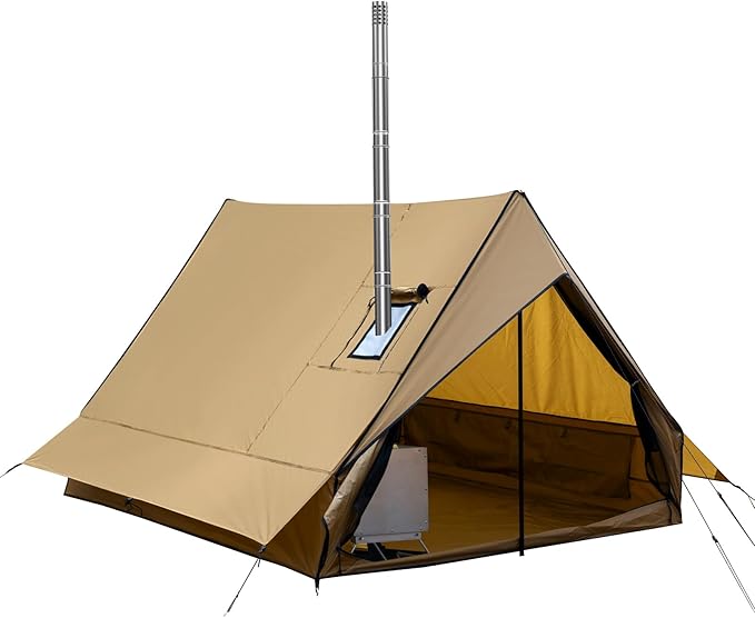 Hot Tent with Stove Jack 4-Season Waterproof Chalet Tent Easy Setup Weather-Resistant Shelter for Winter Camping &amp Outdoor Adventures
