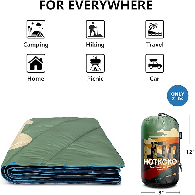 Camping BlanketPuffy Printed Camp Blankets Lightweight Packable for Outdoor CampingTraveling Stadium Hiking Picnics