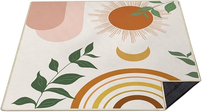 Extra Large Picnic Blankets Waterproof Foldable (80x 80) Boho Beach Blanket Waterproof Sandproof3-Layer Thicking Mat Outdoor Packable Camping Blanket