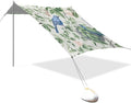 Birds and Leaves Beach Tent Sun Shelter 9.2' x 10.5' Beach Canopy with 4 Sandbags 4 Stability Poles Sand Shovels - Tent Canopy for Beach Camping Fishing Picnics
