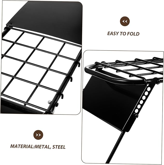 YARNOW Metal Folding Table Adjustable Height for Outdoor Grill Camping Hiking