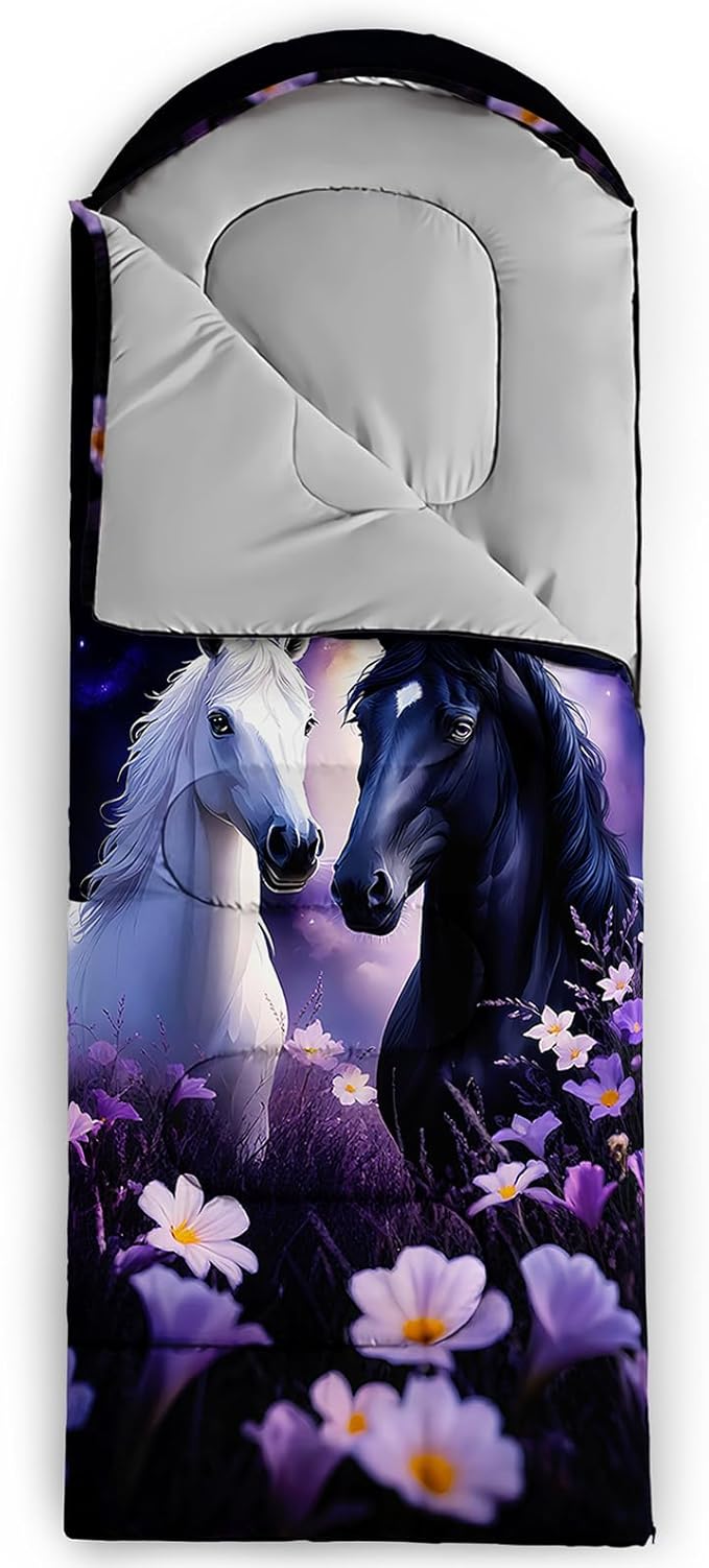 AILONEN Cartoon Camping Sleeping Bag for Boys Girls AdultsLightweight &amp Waterproof3 Season Warm &amp Cold WeatherPortablePrinted Sleeping BagTravelingCampingHiking