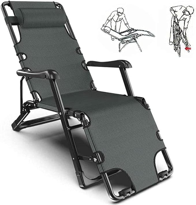 FWZJ Zero Gravity Recliner Chair Sun Lounger Chair Adjustable Back Lounge Chair Outdoor Portable Reclining Sun Loungers Folding Beach Chair for Outdoor Camping Patio Lawn-A (A