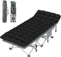 Suteck Camping Cot Folding Camping Cot Bed for Adults Sleeping 1200D Double Layer Oxford Portable Folding Outdoor Cots for Camping W/Soft Pad Carry Bag for Home Office Nap Beach Travel