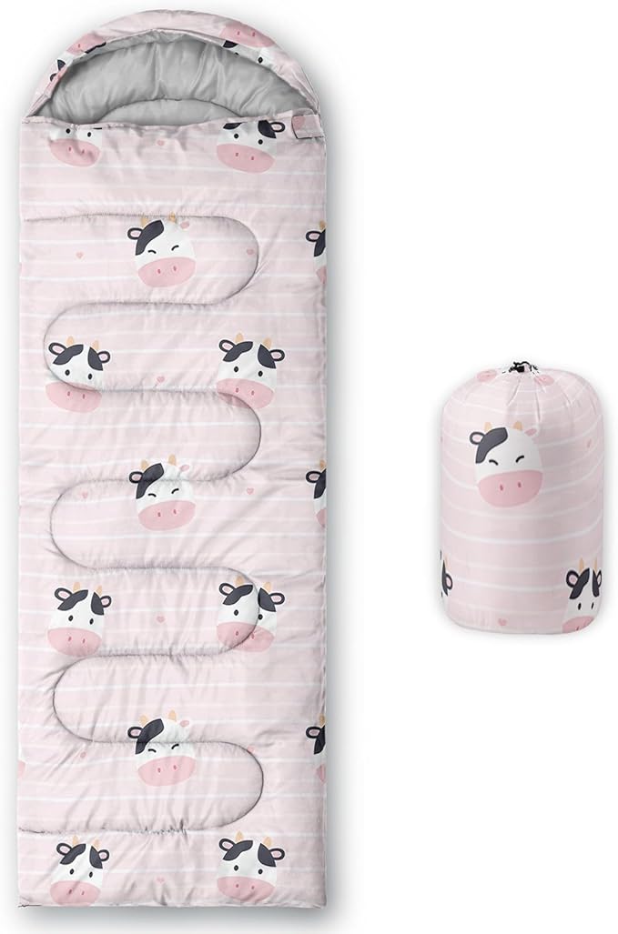 Kids Sleeping Bag for Boys GirlsCute Puppy Print-Lightweight Warm Portable Outdoor Indoor-Waterproof Cold Weather Resistant Sleeping Bag for Camping Hiking