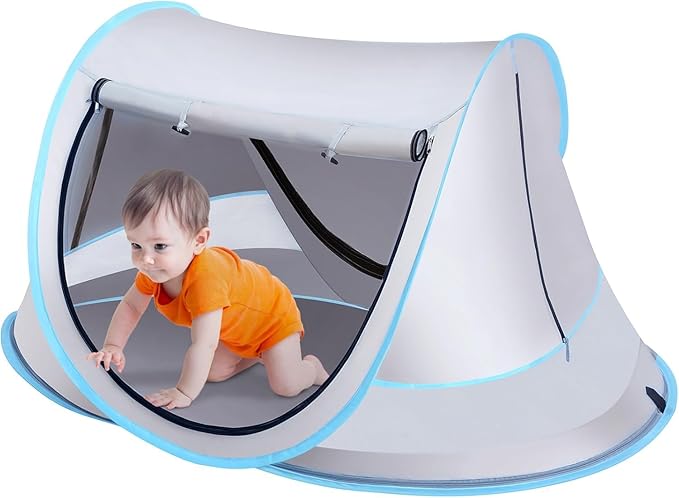 Baby Beach Tent Pop Up Toddler Travel Bed for Boys or Girls Sun Shade for Toddler Camping Infant Portable Sun Shade Summer Beach Baby