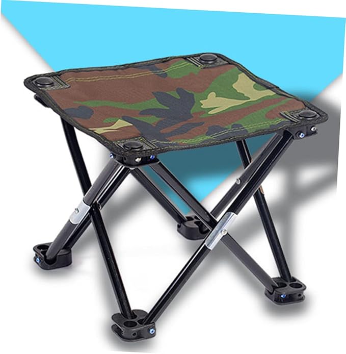 Multi-Functional Camouflage Folding Stool Portable Fishing Chair Recreational Accessory Sturdy Camping Seat Large Size
