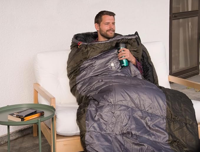 Coleman Big Basin 15°F Big &amp Tall Sleeping Bag Cold Weather Sleeping Bag with Snag-Free Zipper &amp Better Heat Retention Machine Washable