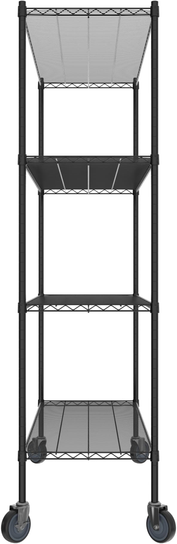 Commercial NSF Listed Black Epoxy Mobile Wire Shelving Kit 21 x 60 x 80 with 4 Shelves Perfect for Warehouse Walk-in Refrigerator Freezer Grocery Store Restaurant Dishroom