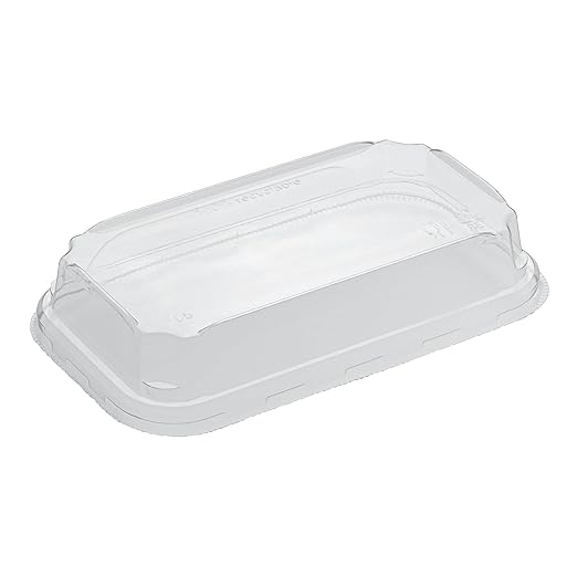 Restaurantware-LIDS ONLY: Matsuri Vision 6.4 x 3.7x 1.2 Inch Lids For Sushi Containers 100 Airtight Lids - Containers Sold Separately No-Fog Design Clear Plastic Dome Lids For Sushi Boxes