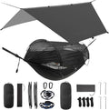 ADVOKAIR Camping Hammock with Mosquito Net and Rain Fly Up to 500lbs Ultralight and Portable Nylon Travel Hanging Hammock with Tree Straps Perfect for Outside Backpacking Hiking and Backyard