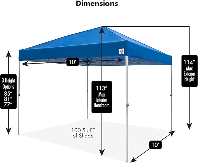 E-Z UP Patriot ONE-UP Technology Shelter 10' x 10' Royal Blue (PTSRB10)