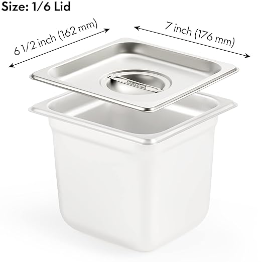 CURTA 6-Pack 1/6 Size Steam Table Pan Lid with Handle NSF Hotel &amp Catering Food Cover